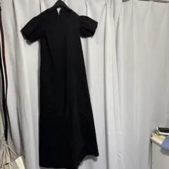 ブラック 半袖 ロングワンピースのサムネイル