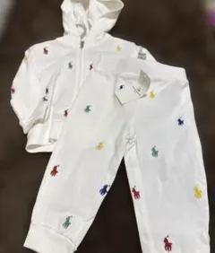新品　Ralph Lauren 12M フード付きトレーナーとパンツセット