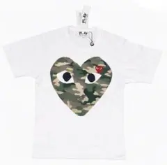 PLAY コムデギャルソン カモフラ ビッグハート Tシャツ 白