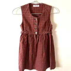 ファミリアfamiliar フォーマル　120 チェックワンピース旧タグオールド