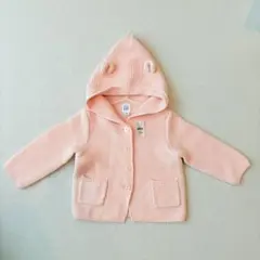 【新品タグ付き】80 GAP くまみみ　ピンク　ニットカーディガン
