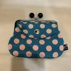 水玉模様 がま口財布 日本製