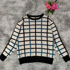 23区◎総柄 ニットセーター 長袖 総柄 羊毛カシミヤ 清潔感 クルーネック