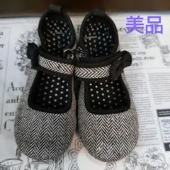 美品　女の子　フォーマルシューズ　ペタンコ靴　バレエシューズ　18.0