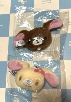 シュガーバニーズ ぬいぐるみチャーム くろうさ はなうさ