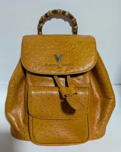 ヴァレンティノクリスティ オーストリッチレザー リュック バンブー