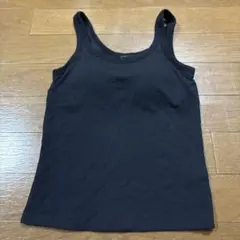 ユニクロ　AIRism 黒 リブタンクトップ　ブラトップ　M ブラック　着用少