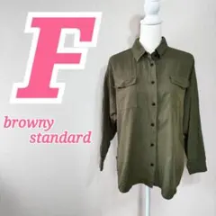 BROWNY STANDARD 長袖ミリタリーシャツ カーキ F 秋冬コーデのサムネイル