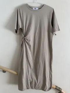 AZULベージュ 半袖 ロングワンピース S