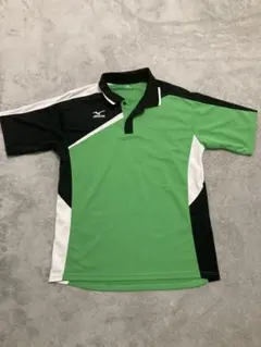 ミズノ　ソフトテニス　ゲームシャツ　グリーン　ブラック　XL