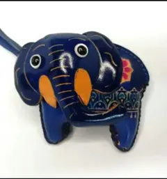 レザー製象 青色ミニポーチ 大人気　コインケース ハンドメイド 小銭入れ 手作り