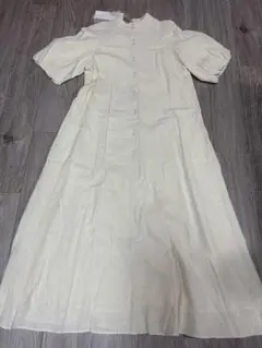 ヤマダヤawahi アイボリーワンピース　スコットク ロングワンピース