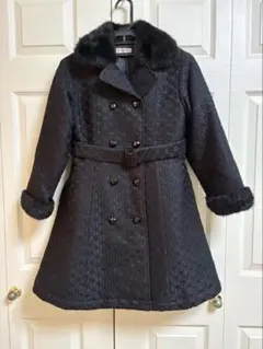 美品　メゾピアノ ロングコート　140 S 黒