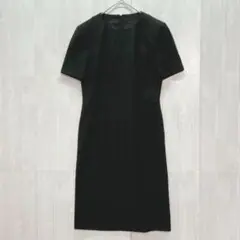 ミスアシダ　ウールシンプルワンピース　礼服　黒　7号 / S