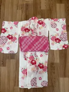 子供用花柄浴衣 100cm~ 帯付き