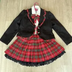 フォーマル 赤黒チェック 130サイズ