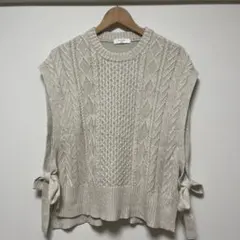 Samansa Mos2 ケーブルニットベスト