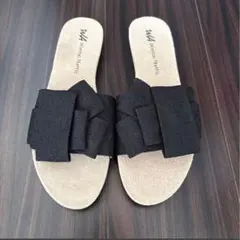 未使用品　WA ORiental Traffic ブラックリボンサンダル LL