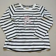 プティマイン　バレエシューズ刺繍 長袖カットソー 100cm