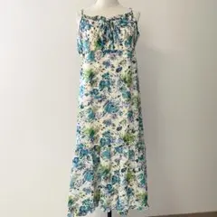 ジャイロ　花柄　ロング　キャミワンピース