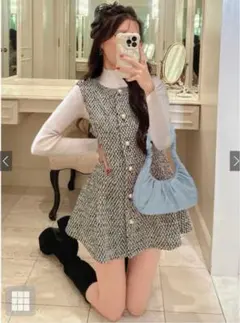 ツイードペプラムベスト ツイードベスト ベスト