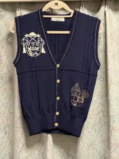 Giulia Rosetta ニットベスト ネイビー 紺 チョッキ ウール