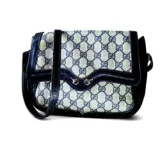 【希少】GUCCI オールドグッチ GG柄 ホースビット ショルダーバッグ