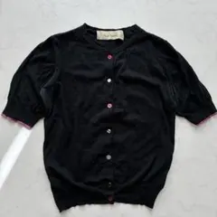 Paul Smith 半袖カーディガン シルク混 黒 M（F543）