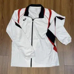 asics スポーツジャケット ホワイト/レッド/ブラック　セットアップ