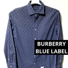 BURBERRY BLUE LABEL 長袖シャツ S M 総柄 ヴィンテージ