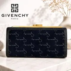 GIVENCHY】ジバンシー 長財布 ネイビー スエード ロゴ がま口 - メルカリ