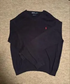 Polo by Ralph Lauren ダークネイビー Vネックセーター XL