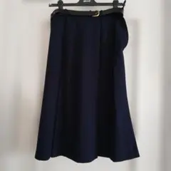 Leilian　レリアン　フレアスカート 13プラス　ネイビー