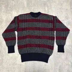 90s MRHESQ ヴィンテージ　ピュアウール　ニット　セーター　ボーダー