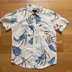 Brixton アロハシャツ 半袖 ホワイト ボタニカル柄 Sのサムネイル
