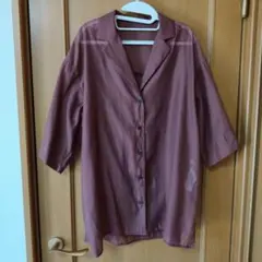 【美品】LOWRYS FARM　シアー素材 オープンカラー 半袖シャツのサムネイル