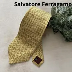 Salvatore Ferragamo ネクタイ イエロー系 高級シルク