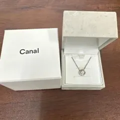 ★箱付き★Canal4℃ シルバーネックレス サークルモチーフ CZ
