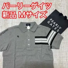 新品 パーリーゲイツ 半袖シャツ ラインデザイン グレー Mサイズ（4）