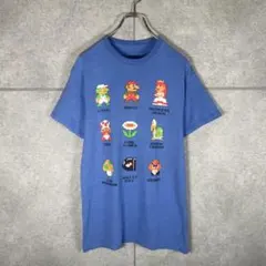 スーパーマリオ　半袖　Tシャツ　キャラ勢揃い　ファミコン　ドット絵　任天堂　実物