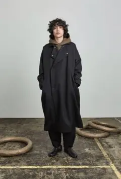 STRECCAN REVER COAT 黒 ウール混紡 チェスターコートマキシ丈 - メルカリ