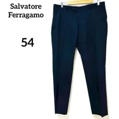 【サルヴァトーレフェラガモ】イタリア製 スラックス 紺 54ストライプ 大きめのサムネイル