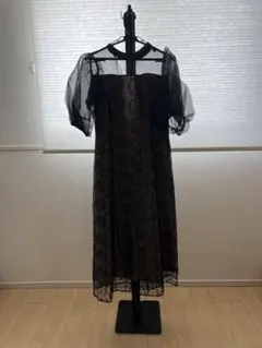 最終値引き 黒の刺繍ドレス アトリエまりこ ビンテージ - メルカリ