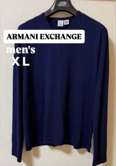 ARMANI EXCHANGE A|X ロンT 長袖 VネックネイビーXL