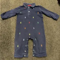 ネイビー ポロシャツスタイル ロンパース