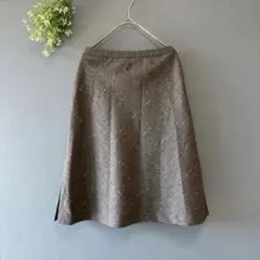 組曲［M］上品クラシカル◎ウール100%◎サイドスリット◎ひざ丈フレアスカート