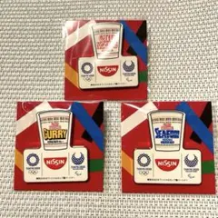 東京2020 日清カップヌードル ピンバッジ 3種セット　非売品　レア品のサムネイル