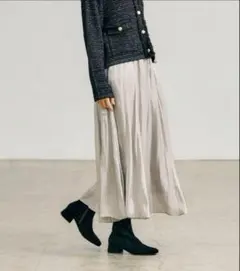 GLOBAL WORK エアリーリラックスシャイニー スカート ベージュ