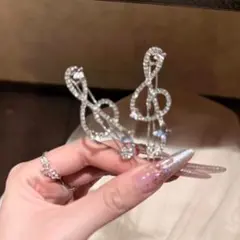 音符ヘアピン 水钻 6点セット キラキラ 韓国