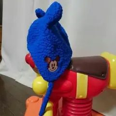 ディズニー購入☆ミッキー帽子☆耳つき☆冬用☆モコモコ☆ブルー